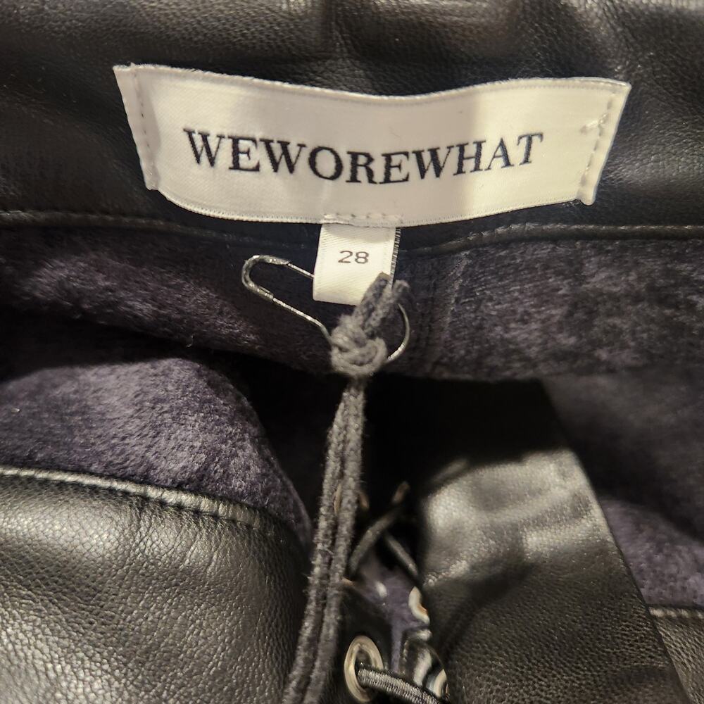 Weworewhat Faux leather lace-up black pants size 28 - Picture 7 of 8